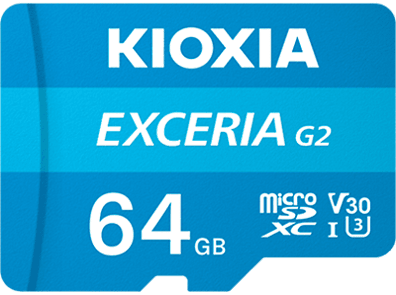 KIOXIA 64GB Exceria G2 Micro SDXC U1 V30 4K 100/50 MicroSD Kart