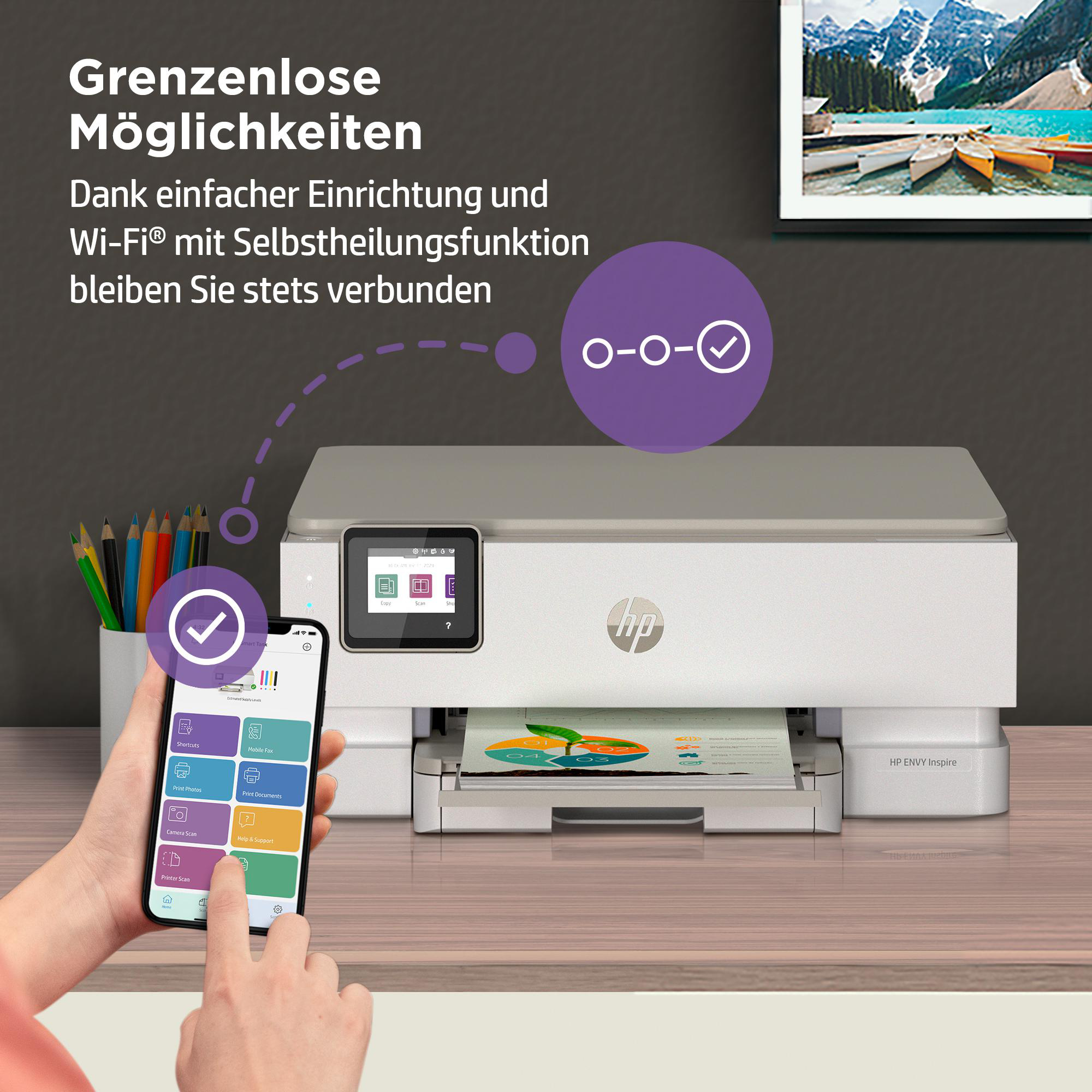 Inspire HP ENVY (Instant Inkjet 7220e Thermal Multifunktionsdrucker Ink) WLAN