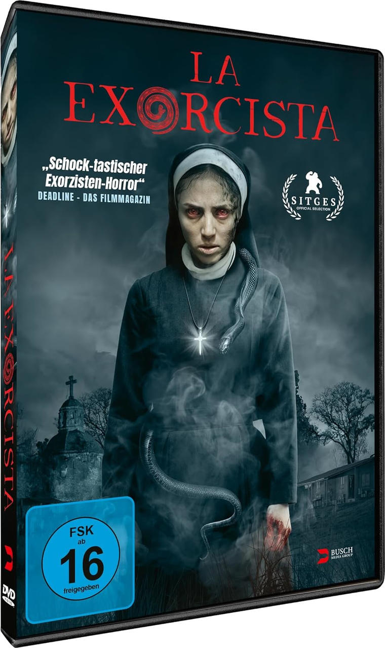 DVD-Cover eines Horrorfilms, mit einer Nonne mit Schlange und Kreuz.