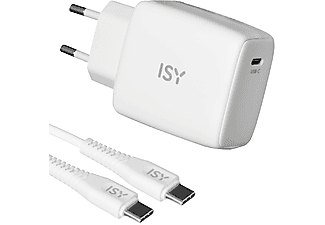 ISY IAC 4512 univerzális GaN töltő, 45W, USB-C (2V225497), fehér