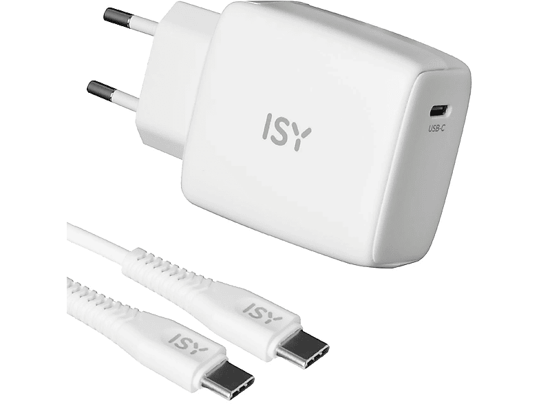 ISY IAC 4512 univerzális GaN töltő, 45W, USB-C (2V225497), fehér