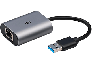 ISY IAD-1010-A USB3.0 Gigabites LAN adapter, USB-A, RJ-45, szürke (2V225512)