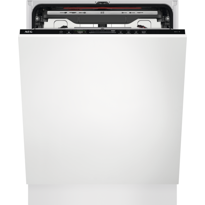 AEG FSE75768P Beépíthető mosogatógép, B, Wifi; QuickSelect, MaxiFlex, 14 teríték, AirDry, inverter, LED kijelző, 7 pr., 4 hőm.
