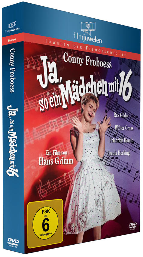 DVD-Cover von 'Ja, so ein Mädchen mit 16' mit einer Frau in einem gepunkteten Kleid.
