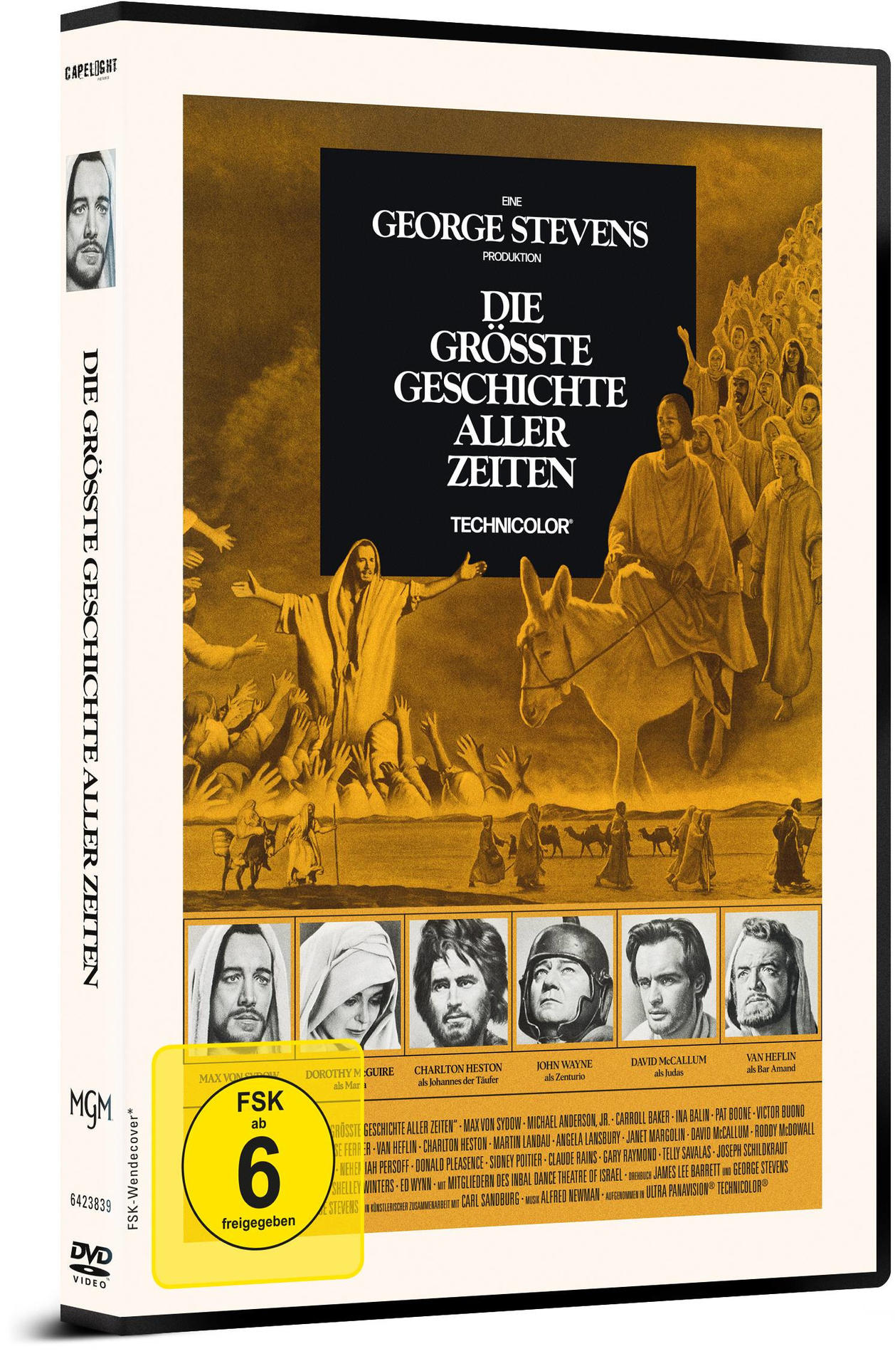 Filmplakat. Jesus auf einem Esel, Menge im Hintergrund.