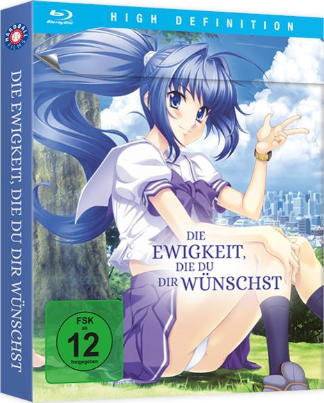 DVD-Cover: Anime-Artwork mit Frau und Text auf blauem Hintergrund.