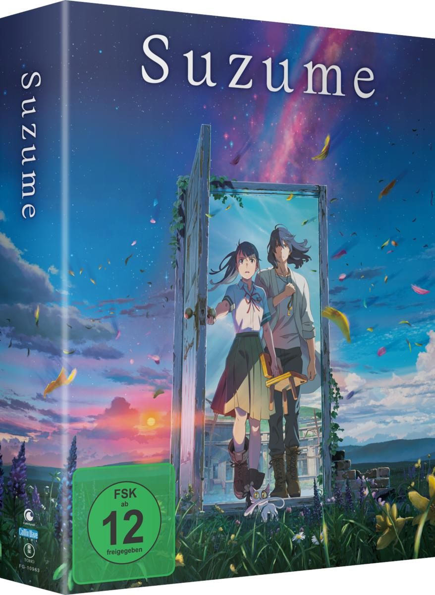DVD-Box-Art eines japanischen Animationsfilms mit zwei Figuren und einer Tür.
