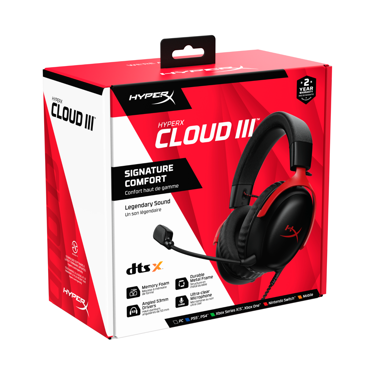 HYPERX Cloud III Wired Gaming Headset | Zwart/Rood (PC