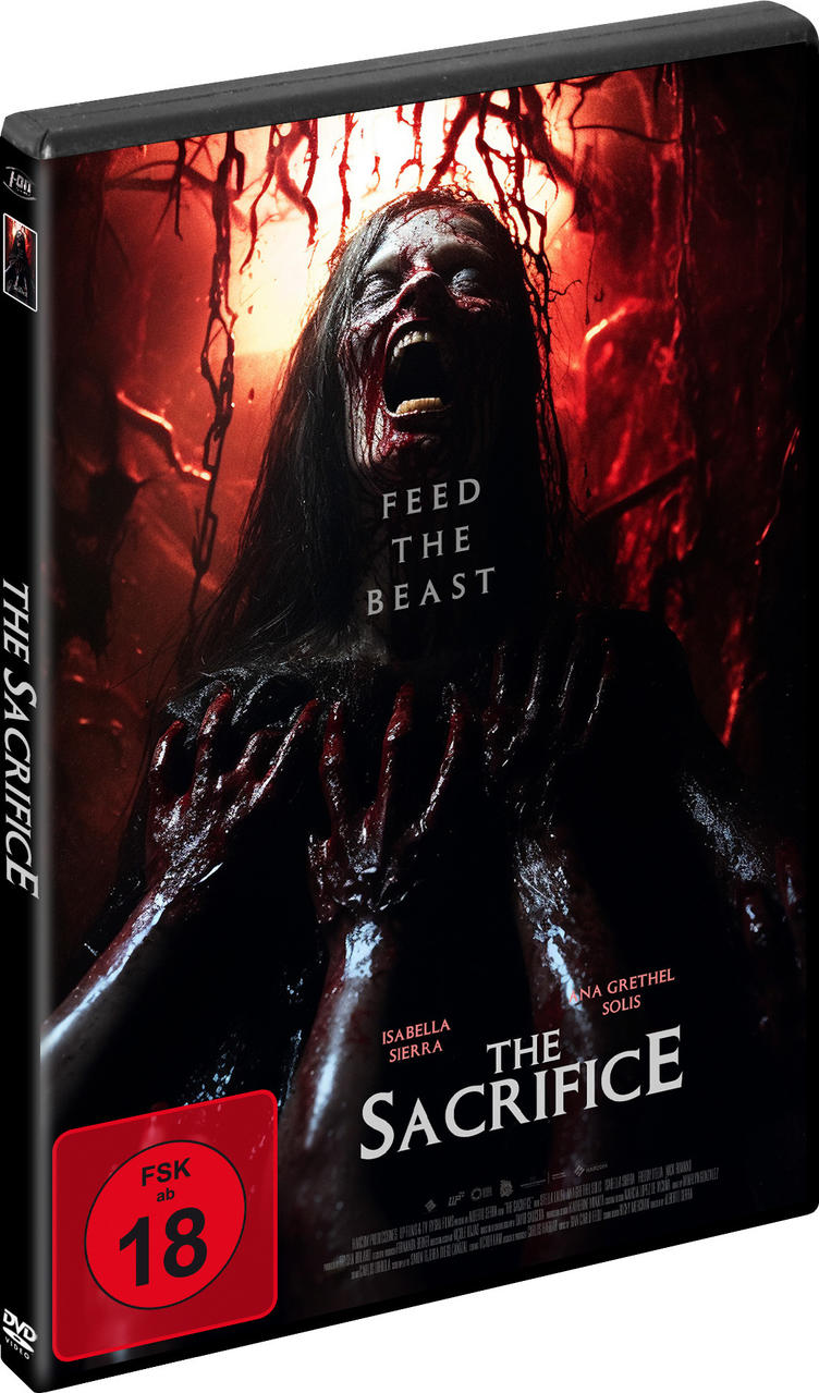 DVD-Hülle des Films 'The Sacrifice' mit einer Horrorszene.