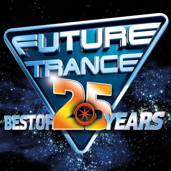 CD borító kék háromszöggel és 'Future Trance 25 Years' szöveggel, galaxis háttérrel.