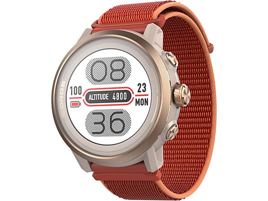 COROS APEX 2 - Smartwatch (Larghezza attacco cinturino 20 mm, Nylon, Corallo)