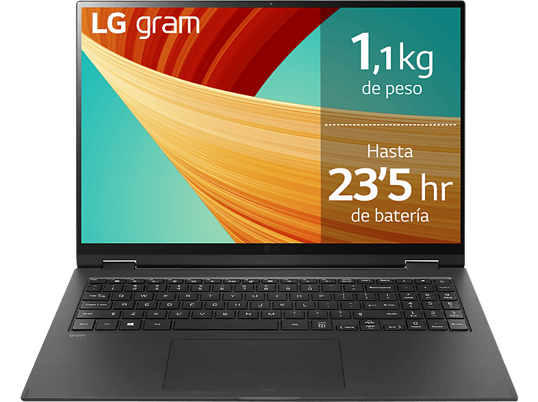 REACONDICIONADO Seminuevo(*) Portátil - LG 16ZB90R-G.AA75B, 16" WQXGA, Intel® Evo™ Core™ i7-1360P, 16GB RAM, 512 GB SSD, Windows 11 Home, Negro