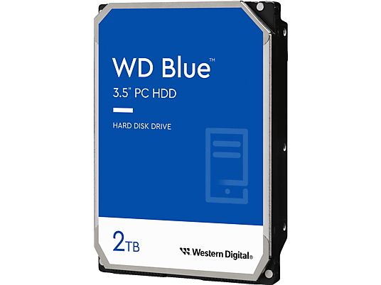 WESTERN DIGITAL WD Blue PC Desktop - Festplatte (HDD, 2 TB, Silber/Schwarz)