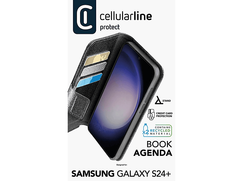 CELLULAR LINE Book Agenda, Bookcover, Samsung, Galaxy S24+, Schwarz
