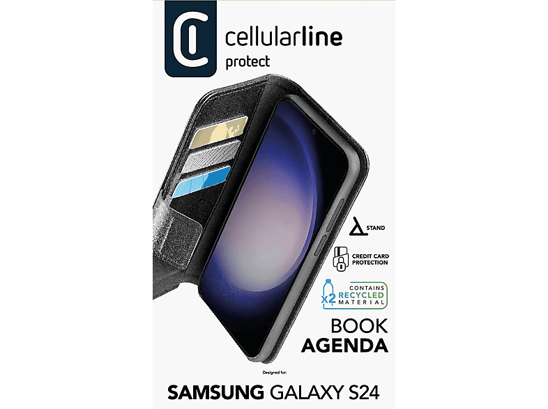CELLULAR LINE Book Agenda, Bookcover, Samsung, Galaxy S24+, Schwarz