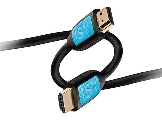 ISY IHD-1500 - Câble HDMI 4K haut débit avec Ethernet (Noir/bleu)