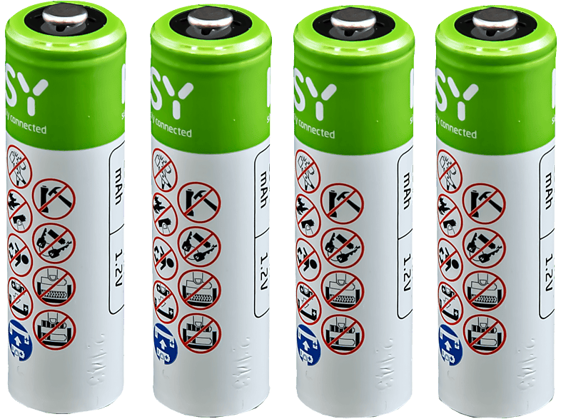 ISY NiMH AAA 800 mAh - Wiederaufladbare Batterien (Weiss/Grün)