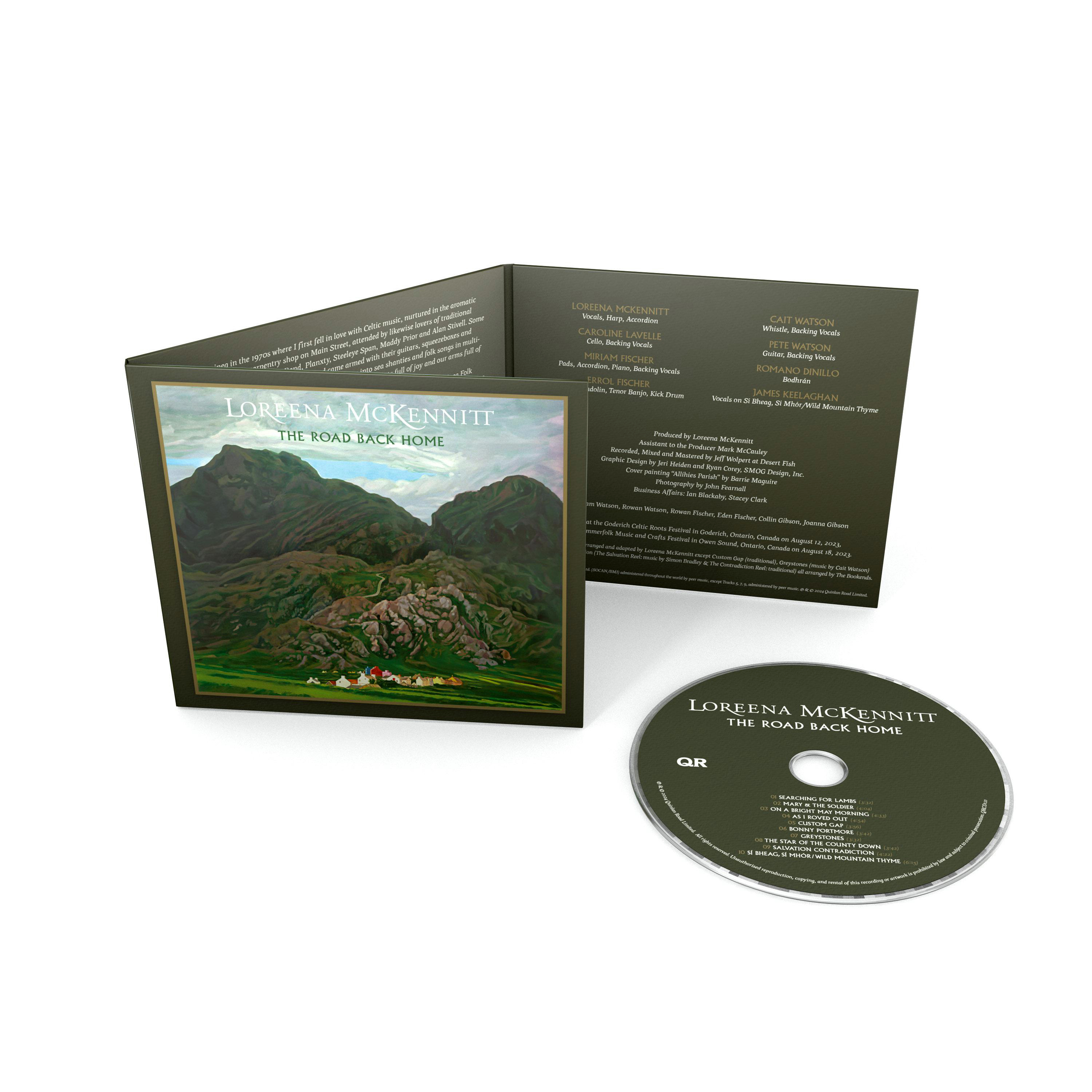 CD-Album mit Cover-Art einer Berglandschaft und CD auf weißer Oberfläche.