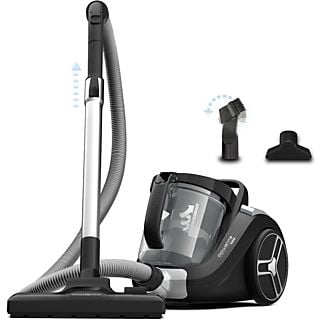 Aspirador sin bolsa - Rowenta Compact Power XXL RO4B25, 900W, 2.5 L, Filtración Ciclónica 3 niveles, Radio acción 8.8 m, 75 dB(A), Negro