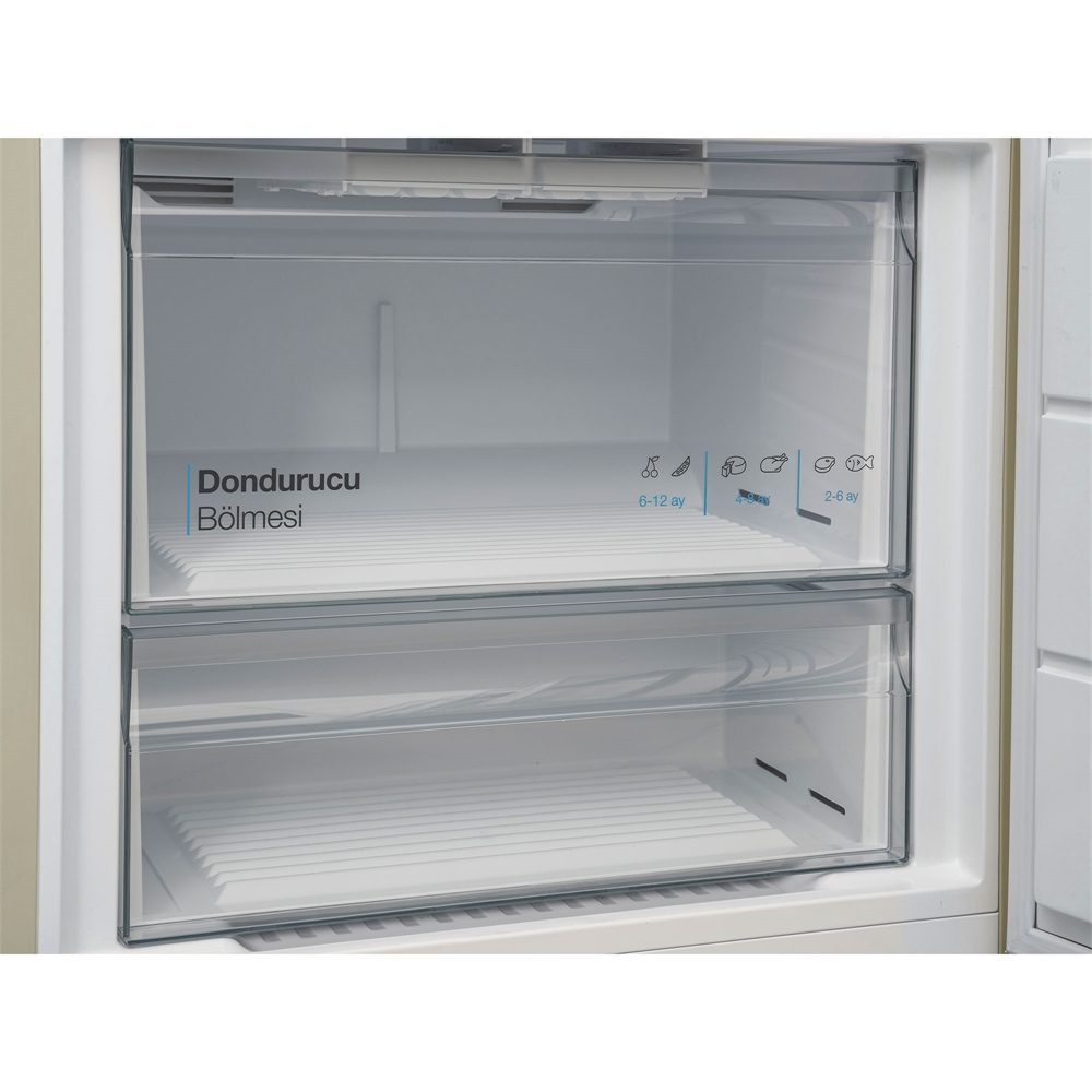 VESTEL Retro NFK52211 471L Alttan Donduruculu No-Frost Buzdolabı Bej