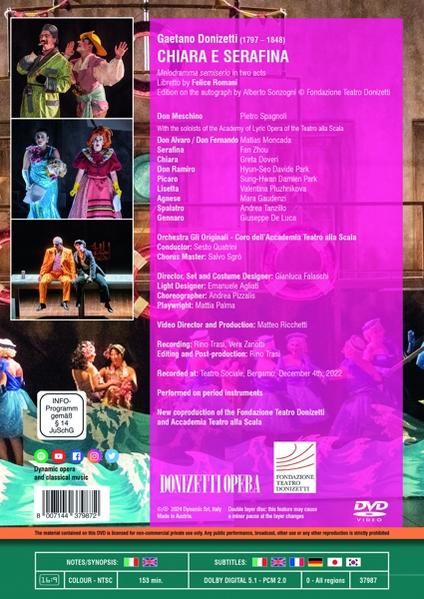 DVD-Rückseite mit Operninformationen und Besetzungsliste.