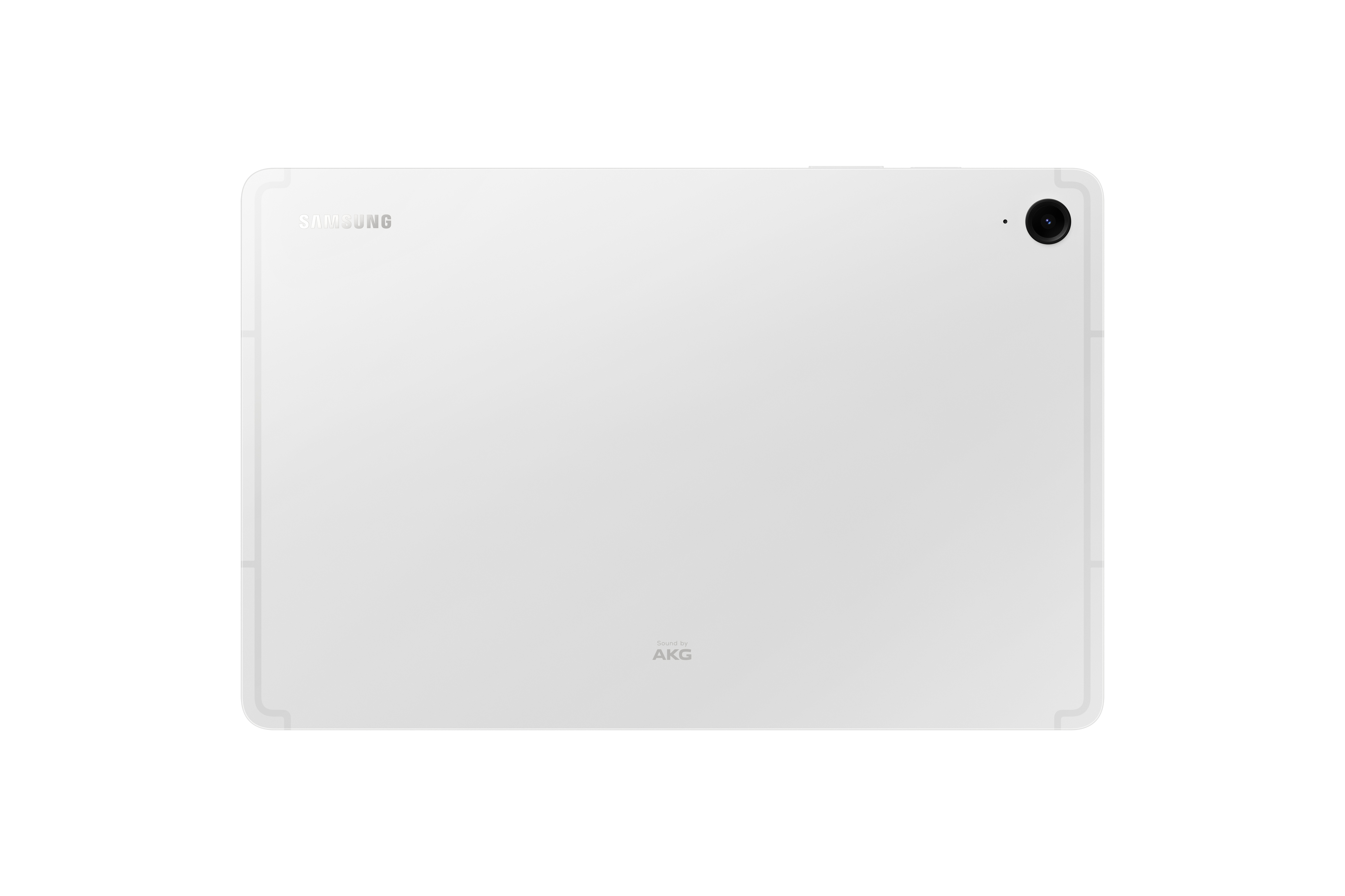 Samsung ve AKG logolu beyaz bir tablet.