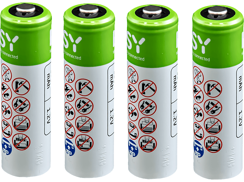 ISY NiMH AA 2300 mAh - Wiederaufladbare Batterien (Weiss/Grün)