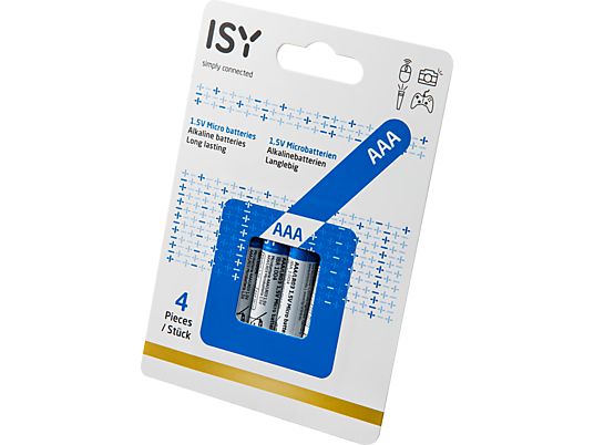 ISY 4x Alkaline AAA/LR03 - Batterie (Weiss/Blau)