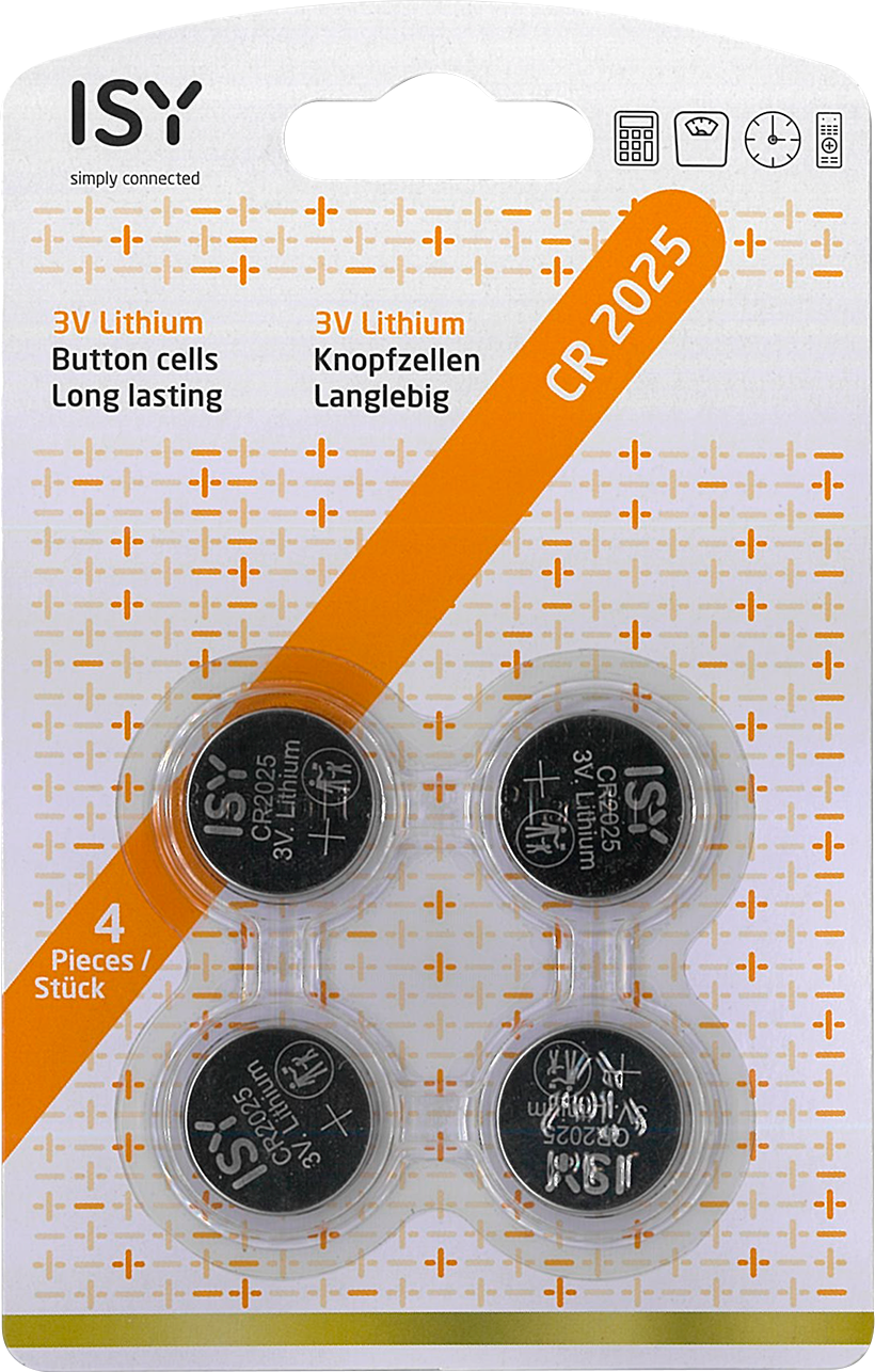 ISY CR2025 3V Lithium 4 pièces - Piles bouton (Argent)