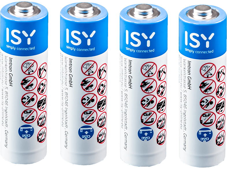 ISY 4x Alkaline AA/LR06 - Mignonbatterien (Weiss/Blau)