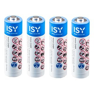 ISY 4 alcaline AA/LR06 - Batterie mignon AA (Bianco/blu)
