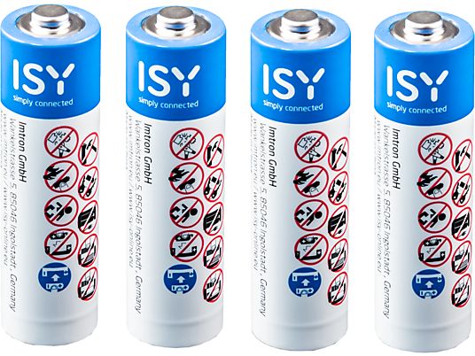 ISY 4 alcaline AA/LR06 - Batterie mignon AA (Bianco/blu)