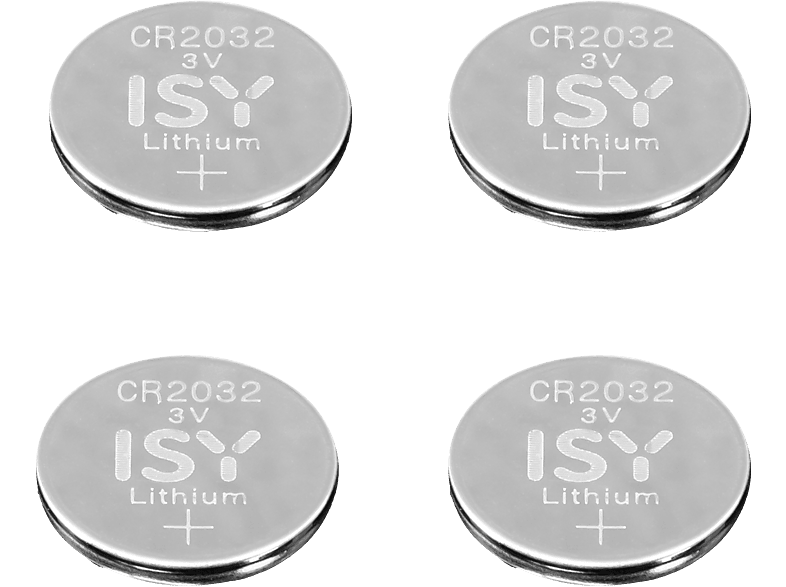 ISY CR2032 3V Lithium 4 Stück - Knopfzellen (Silber)