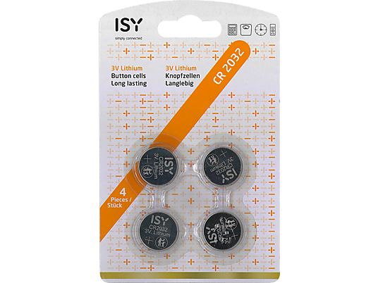 ISY CR2032 3V Lithium 4 pièces - Piles bouton (Argent)