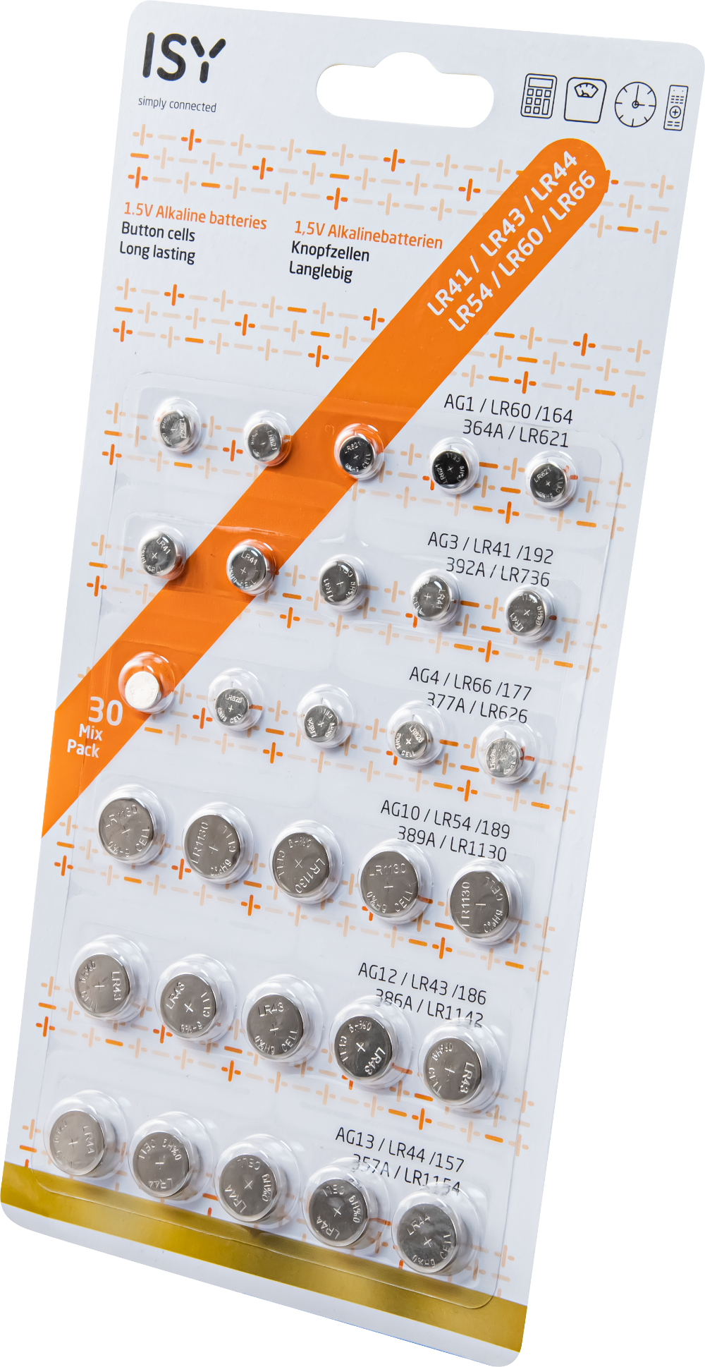 Un pacco batterie in blister, con varie batterie a bottone.