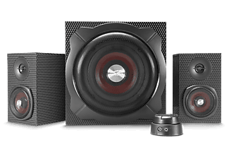 SPEED LINK Gravity Carbon 2.1 hangszóró szett, 60W (RMS), 2x RCA, Bluetooth csatlakozás, fekete (SL-820008-BK)