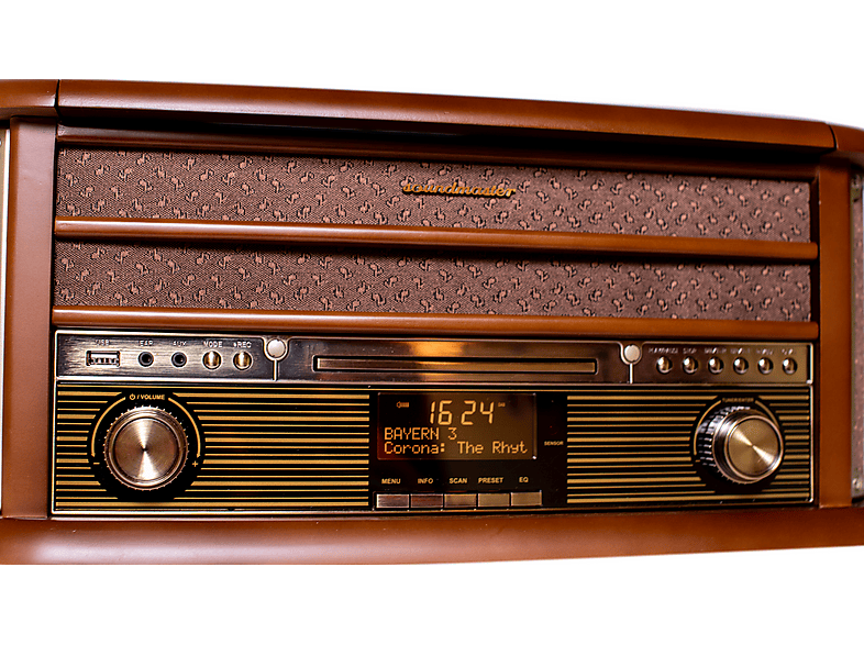 Soundmaster NR565DAB Nostalgie Stereoanlage mit DAB+/UKW Radio, Plattenspieler, CD/MP3, USB, Encoding, Kassette, Bluetooth; Kompakt Anlage — Foto 3 von 5