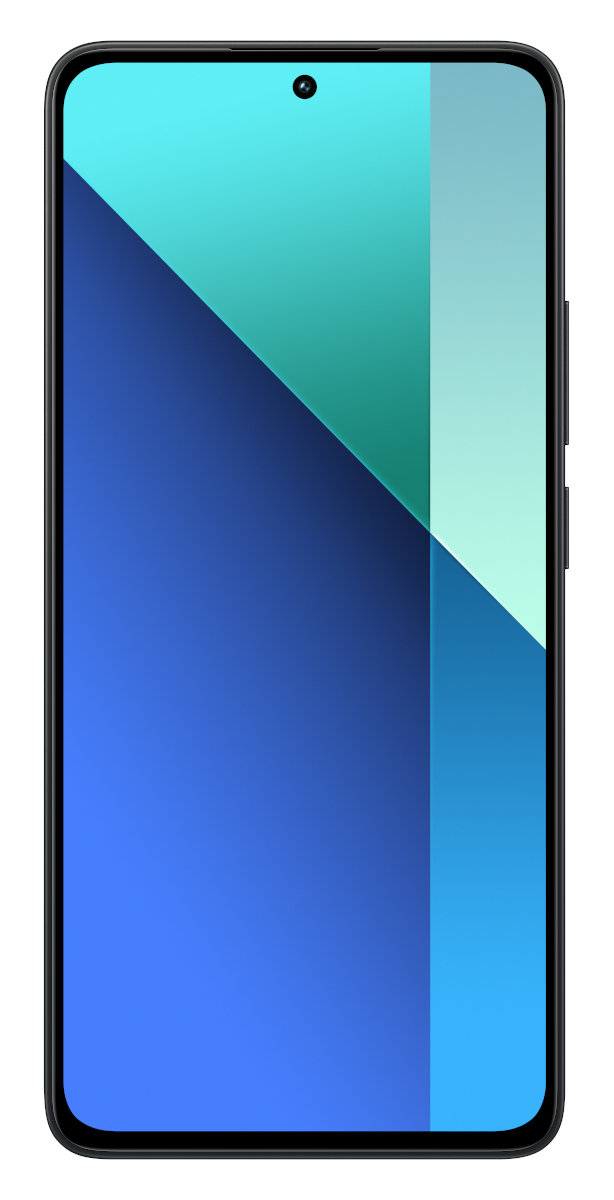Smartfon z czarną ramką i kolorowym ekranem.