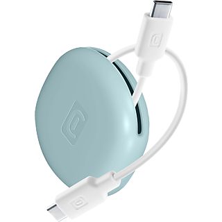 CELLULARLINE Bag Cable - Cavo da USB-C a USB-C con supporto per cavo (Bianco/blu)