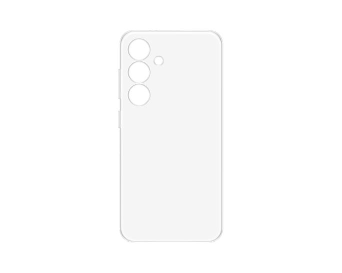 Contorno de funda de teléfono blanca sobre fondo blanco. Hay círculos para las cámaras.