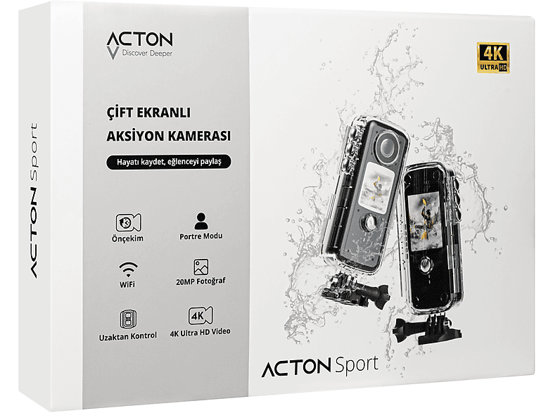 ACTON Sport 4K Çift Ekranlı 170° Görüş Açılı Aksiyon Kamera_7