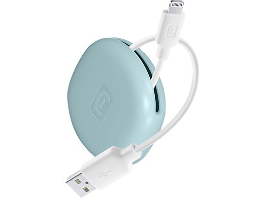 CELLULARLINE Bag Cable - Cavo da USB a Lightning con supporto per cavo (Bianco/blu)