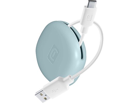 CELLULARLINE Bag Cable - Cavo da USB a USB-C con supporto per cavo (Bianco/blu)