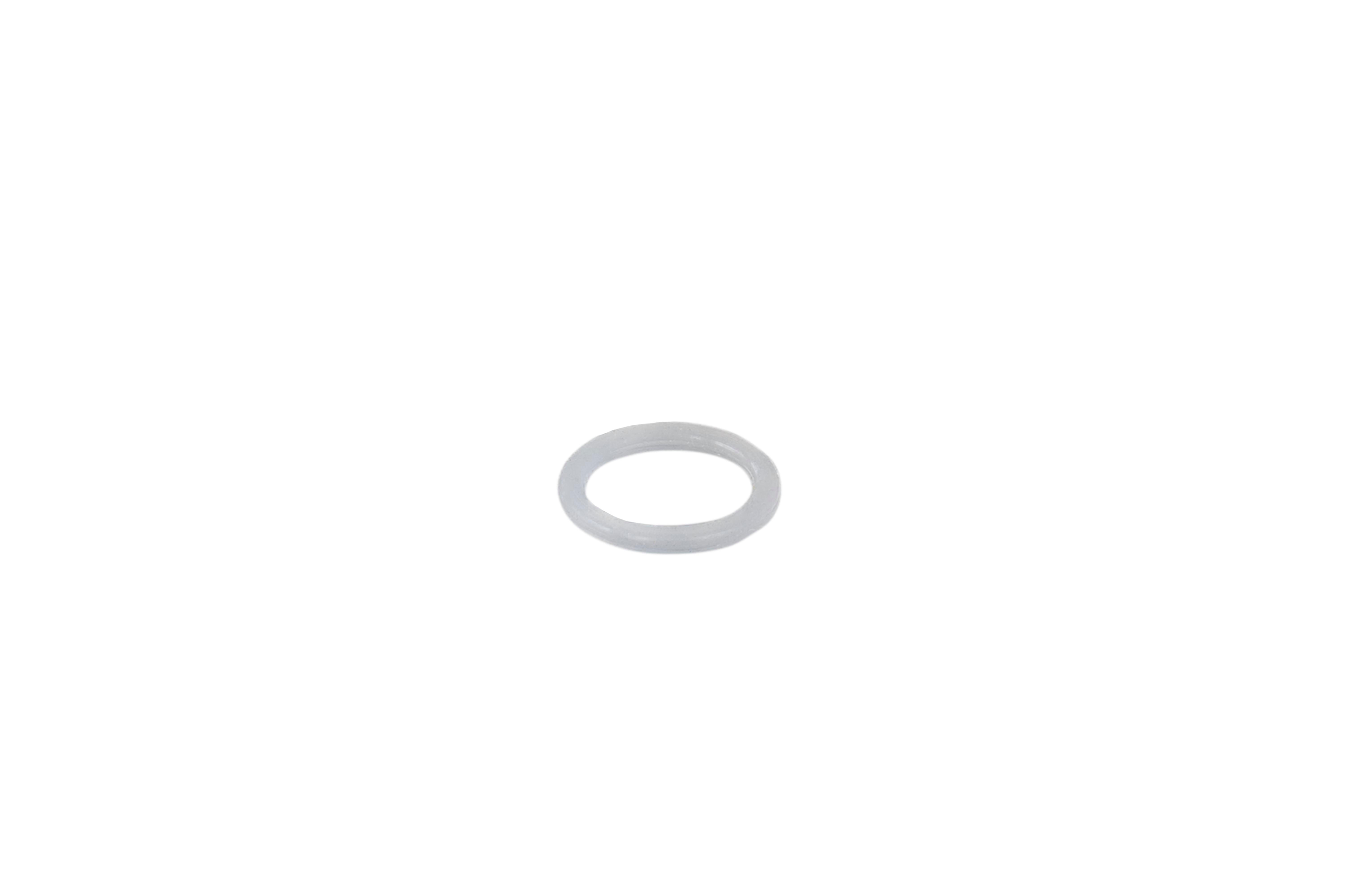 Ein kleiner, klarer, kreisförmiger Ring auf weißem Hintergrund.