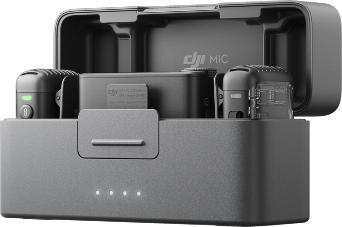 DJI Mic 2 (1 TX + 1 RX) | Tonaufnahmesystem (Schattenschwarz