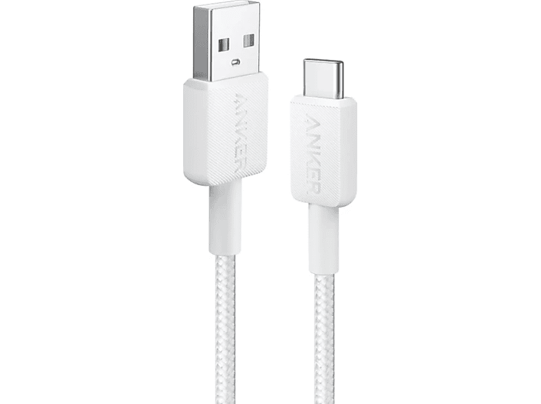 ANKER 322 USB-C to USB-A 1.8m 30W Güç Destekli Şarj/Data Kablosu Beyaz A81H6_1