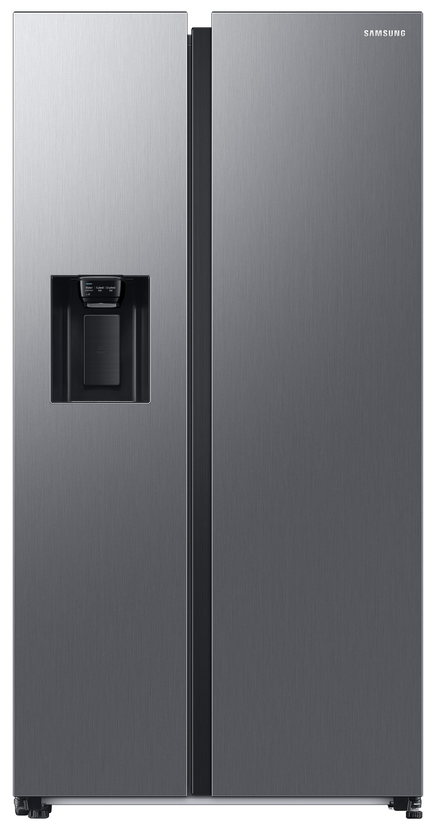 Lodówka Samsung ze stali nierdzewnej z dozownikiem wody.