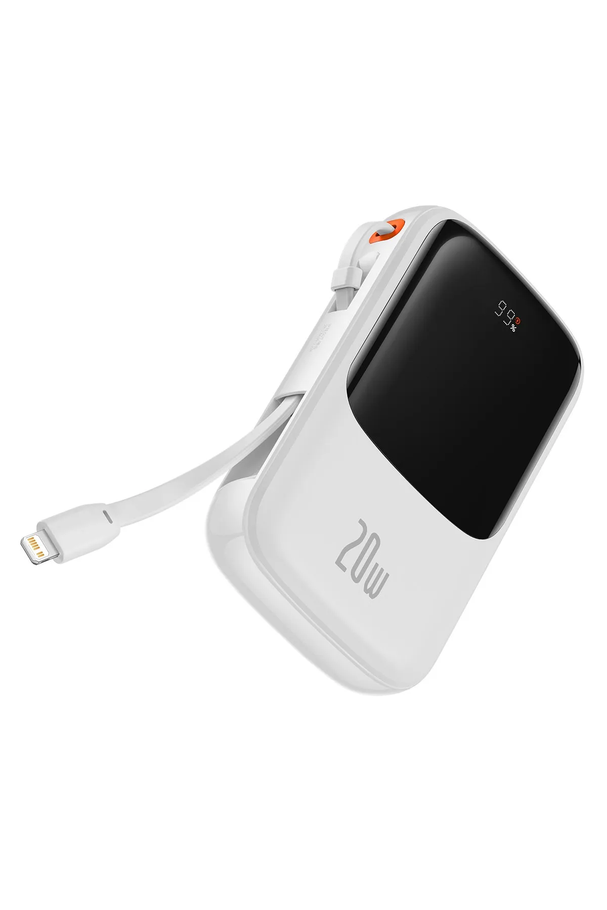 BASEUS Q Pow Pro Overseas Edition 10.000 mAh LCD Display 20W Taşınabilir Şarj Cihazı (Lightning Kablolu) Beyaz