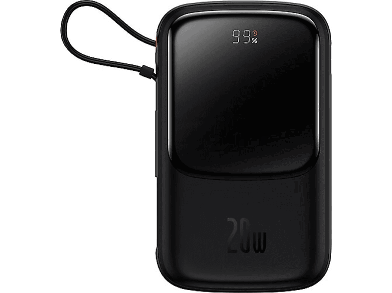 Baseus Q Pow Pro Overseas Edition 10.000 mAh LCD Display 20W Taşınabilir Şarj Cihazı (Lightning Kablolu) Siyah