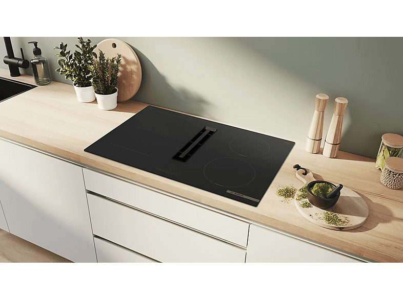 Bosch PVS811B16E Kochfeld mit integriertem Dunstabzug (802 mm breit, 522 mm tief, Glaskeramik, Induktion, EEK: B) — Foto 3 von 3